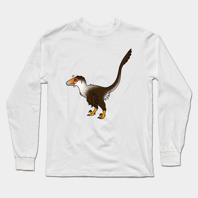 Cute Deinonychus Long Sleeve T-Shirt by saradrawspaleo